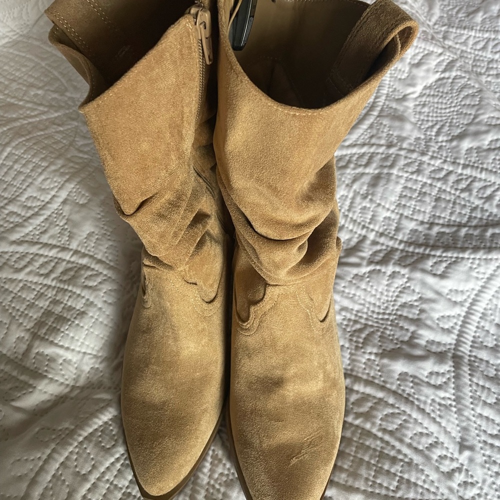 Time and Tru Tan Heeled Boots